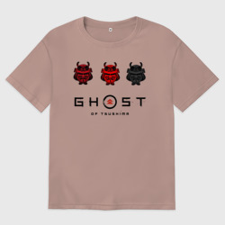 Женская футболка хлопок Oversize Призрак Цусимы