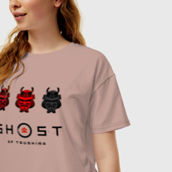 Женская футболка хлопок Oversize Призрак Цусимы - фото 2