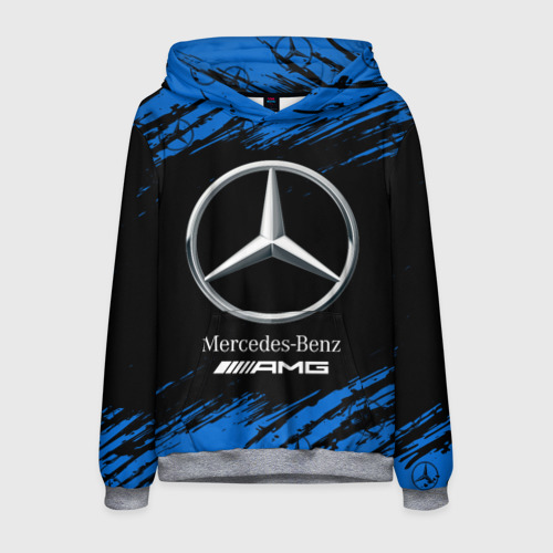 Мужская толстовка 3D Mercedes Мерседес, цвет меланж
