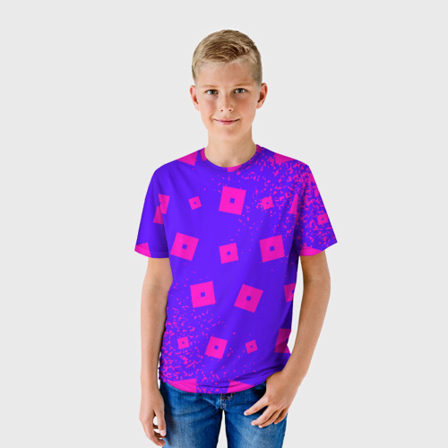 Детская футболка 3D с принтом Roblox Роблокс, фото на моделе #1