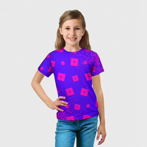 Детская футболка 3D с принтом Roblox Роблокс, вид сбоку #3