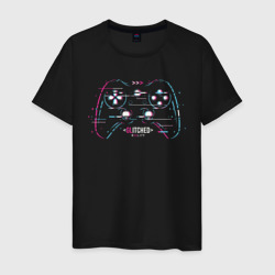 Glitch gamepad – Мужская футболка хлопок с принтом купить со скидкой в -20%