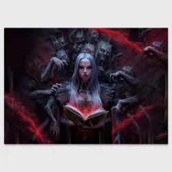 Поздравительная открытка Demonic book and girl