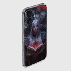 Чехол для iPhone 16 силиконовый с защитой камеры Demonic book and girl - фото 2