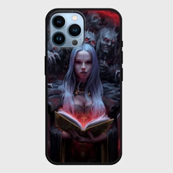 Чехол для iPhone 14 Pro Max Demonic book and girl