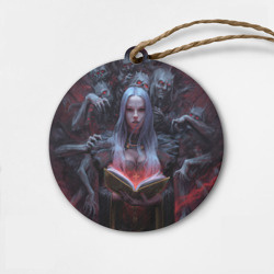 Деревянная игрушка круг Demonic book and girl