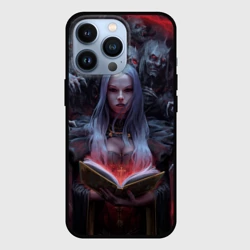 Чехол для iPhone 13 Pro Demonic book and girl