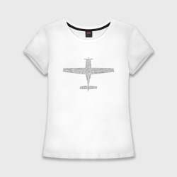 Женская футболка хлопок Slim Cirrus - авиационный алфавит