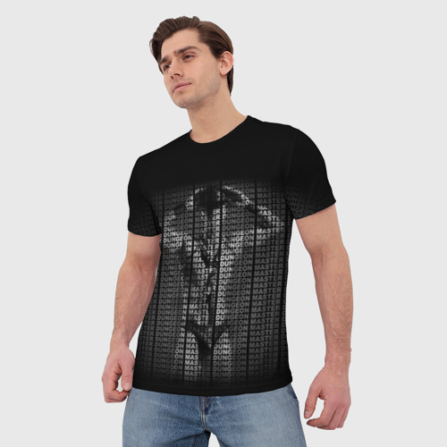 Мужская футболка 3D с принтом Dungeon Master Grey, фото на моделе #1