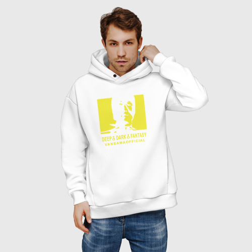 Мужское худи Oversize хлопок Vansama official Yellow - фото 3