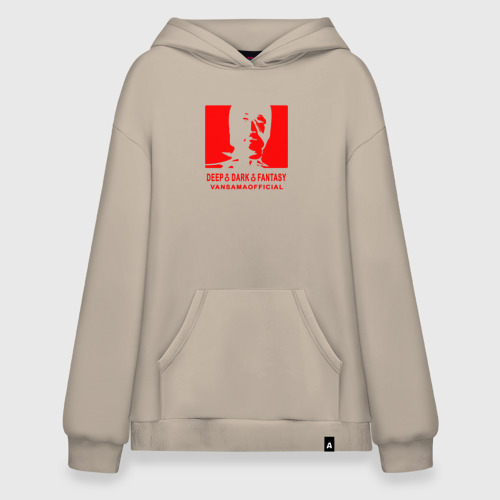 Худи SuperOversize хлопок Vansama official Red, цвет миндальный