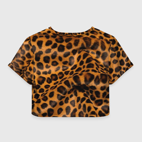 Женская футболка Crop-top 3D Леопард, цвет 3D печать - фото 2