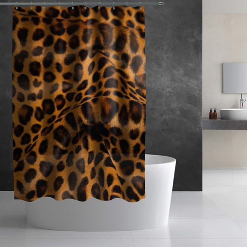 Штора 3D для ванной Леопард - фото 3