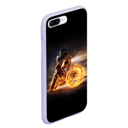 Чехол для iPhone 7Plus/8 Plus матовый Fire racer motorcyclist - фото 2