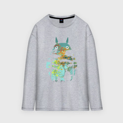 Женский лонгслив oversize хлопок Лесной Тоторо