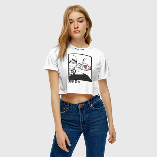 Женская футболка Crop-top 3D Эйкити Онидзука, цвет 3D печать - фото 3