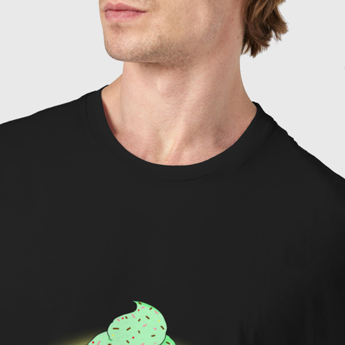 Мужская футболка хлопок Мятное мороженое, цвет черный - фото 6