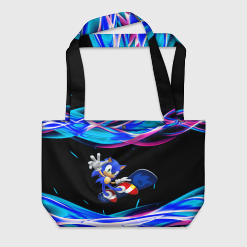 Пляжная сумка 3D Соник на скейте