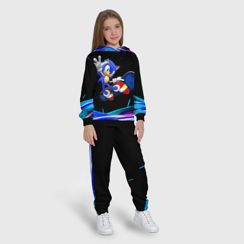 Детский костюм с толстовкой 3D Соник на скейте, цвет черный - фото 5