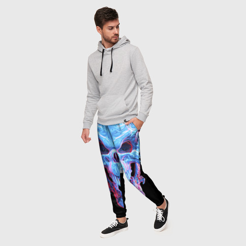 Мужские брюки 3D Череп Психоделика, цвет 3D печать - фото 3
