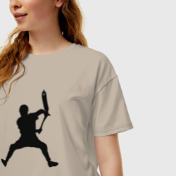 Женская футболка хлопок Oversize Самокат Фронт Брай - фото 2