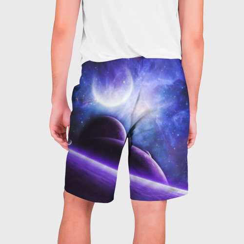Мужские шорты 3D Неоновый Космос, цвет 3D печать - фото 2