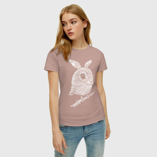Женская футболка хлопок Заёбушек, цвет пыльно-розовый - фото 3