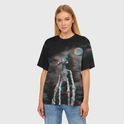 Женская футболка oversize 3D Siren Head Horror - фото 2