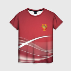 Женская футболка 3D СССР emblem lines