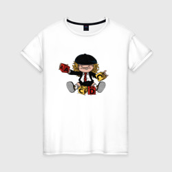 AC DC Ангус Янг – Женская футболка хлопок с принтом купить со скидкой в -20%