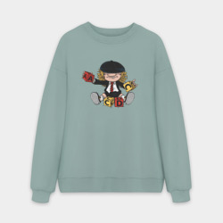 Мужской свитшот oversize без начеса хлопок AC DC Ангус Янг