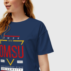 Женская футболка хлопок Oversize OmSU - фото 2