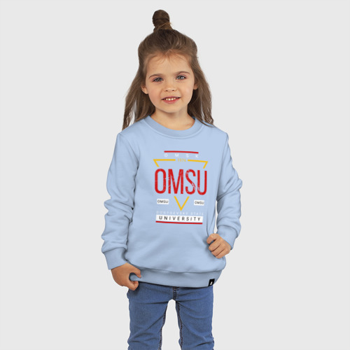 Детский свитшот хлопок OmSU, цвет мягкое небо - фото 3