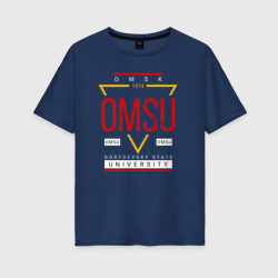 OmSU – Женская футболка хлопок Oversize с принтом купить со скидкой в -16%