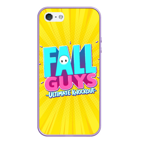 Чехол для iPhone 5/5S матовый Fall Guys, цвет светло-сиреневый