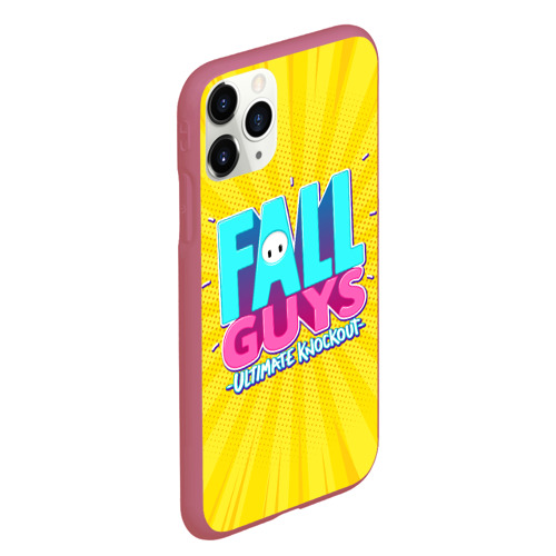 Чехол для iPhone 11 Pro Max матовый Fall Guys, цвет малиновый - фото 3