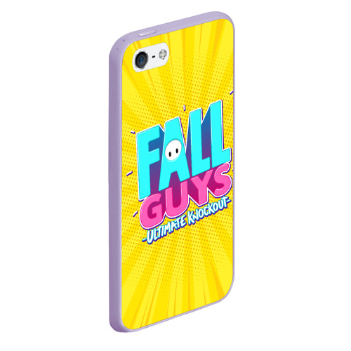 Чехол для iPhone 5/5S матовый Fall Guys, цвет светло-сиреневый - фото 3