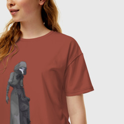 Женская футболка хлопок Oversize Чумной доктор - фото 2