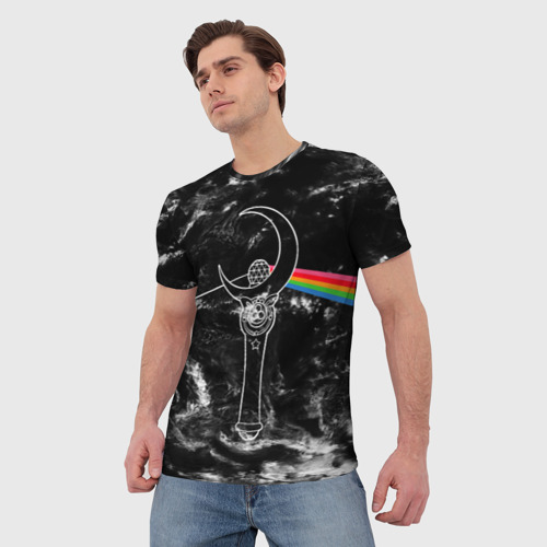 Мужская футболка 3D Dark Side of the Moon Stick, цвет 3D печать - фото 3