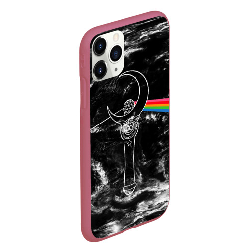 Чехол для iPhone 11 Pro Max матовый Dark Side of the Moon Stick, цвет малиновый - фото 3