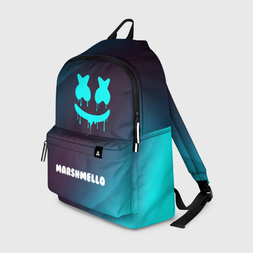 Рюкзак 3D с принтом Marshmello Маршмеллоу, вид спереди #2