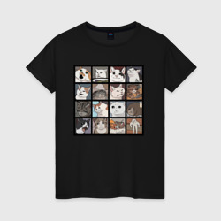Женская футболка хлопок Коты из мемов