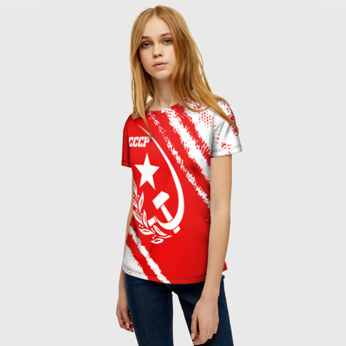 Женская футболка 3D с принтом СССР, фото на моделе #1