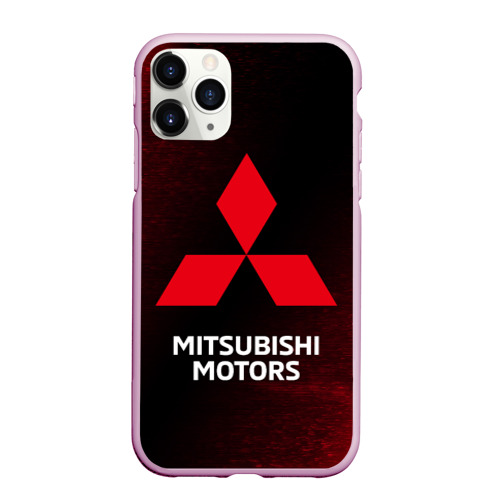 Чехол для iPhone 11 Pro Max матовый Mitsubishi Митсубиси, цвет розовый
