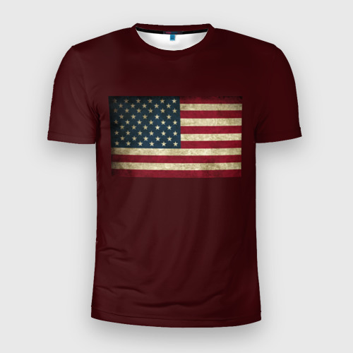 Мужская футболка 3D Slim с принтом USA, вид спереди #2