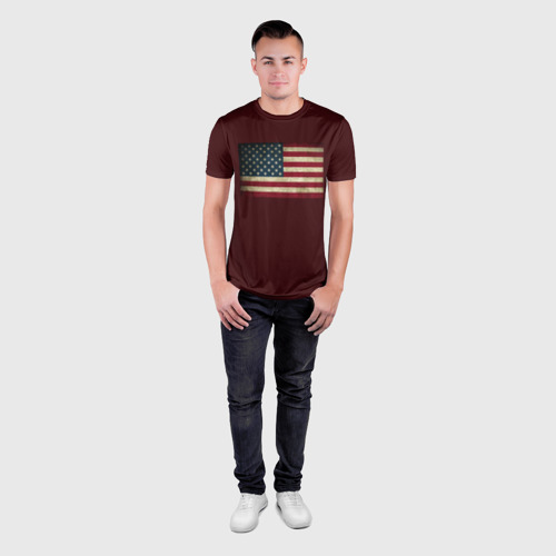 Мужская футболка 3D Slim с принтом USA, вид сбоку #3