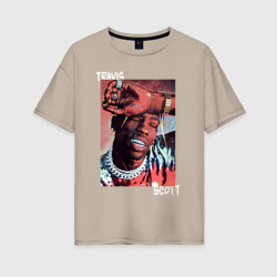 Женская футболка хлопок Oversize Travis Scott