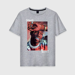 Женская футболка хлопок Oversize Travis Scott