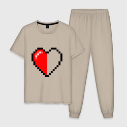 Мужская пижама хлопок Майнкрафт серце