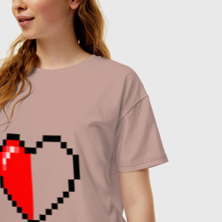 Женская футболка хлопок Oversize Майнкрафт серце - фото 2